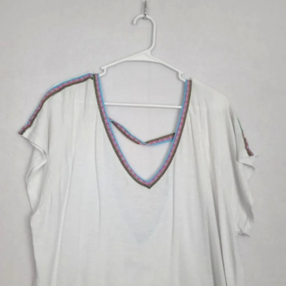 Pitusa OS Petite 100% Cotton Swim Cover Up Lightweight Blue ombre Resort Beach
